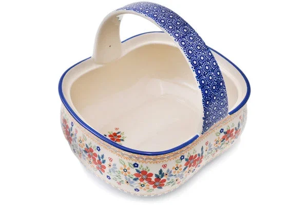 10″ Basket with Handle – Summer Bouquet