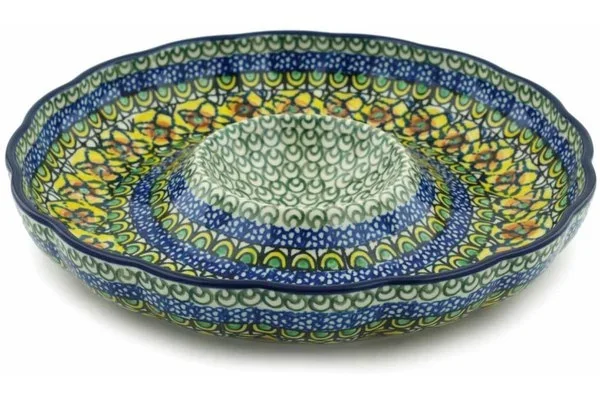 10″ Chip and Dip Platter – Turkish Flowers