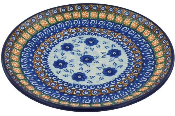 10″ Dinner Plate – Dancing Blue Poppies