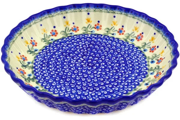 10″ Fluted Pie Dish – Spring Flowers