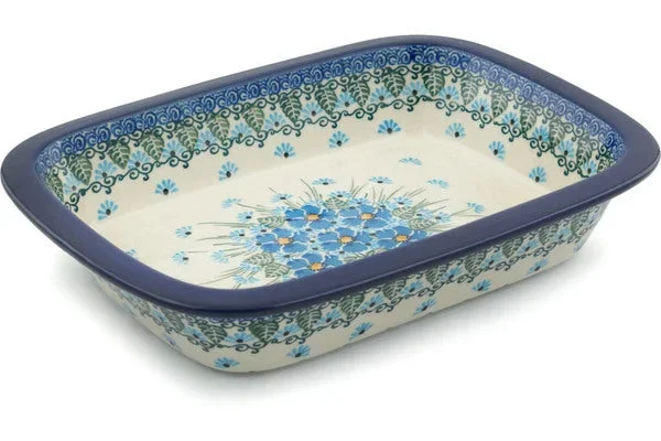 10″ Rectangular Baker – Forget Me Not