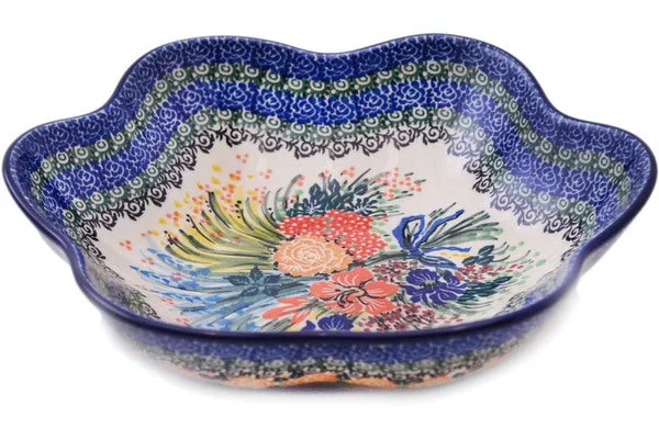 10″ Scalloped Bowl – Iris Bouquet