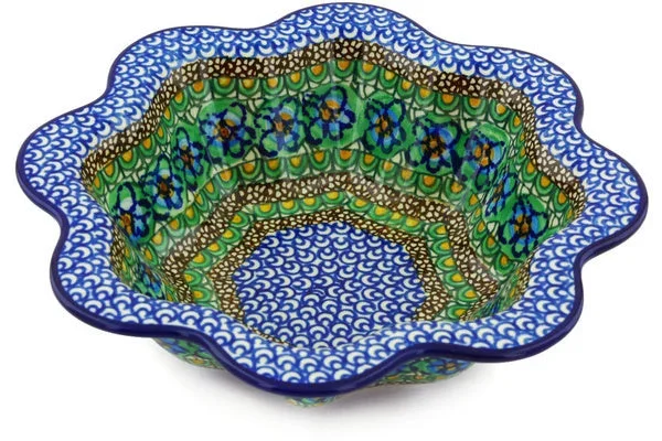 10″ Scalloped Fluted Bowl – Mardi Gras