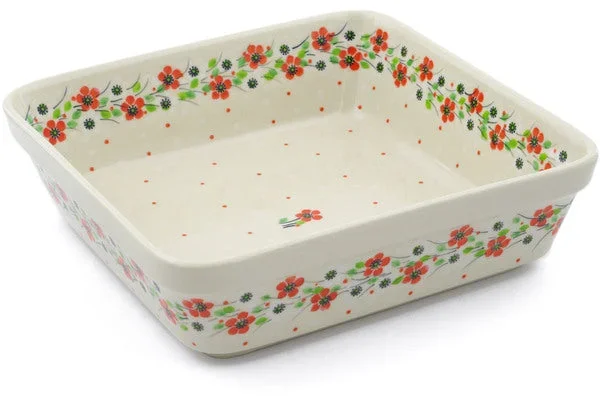 10″ Square Baker – Poppy Flower