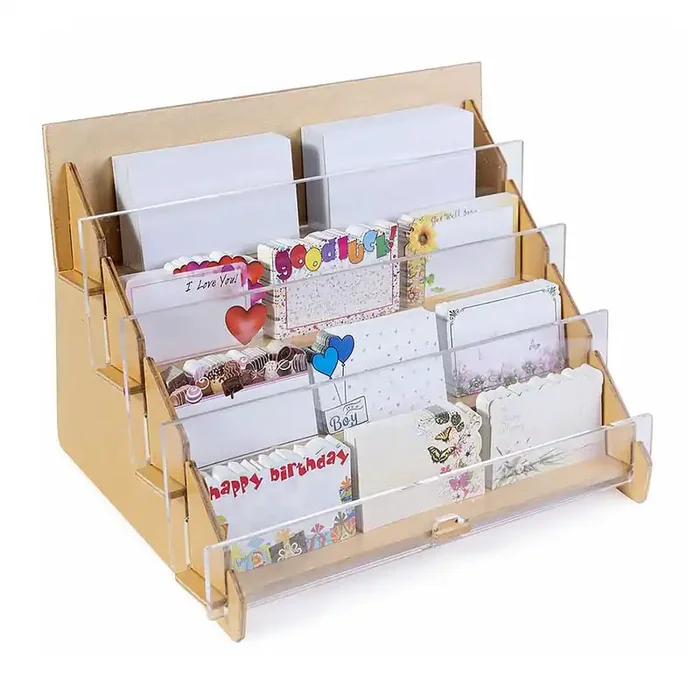 10″ x 11″ Wood / Acrylic Card Rack