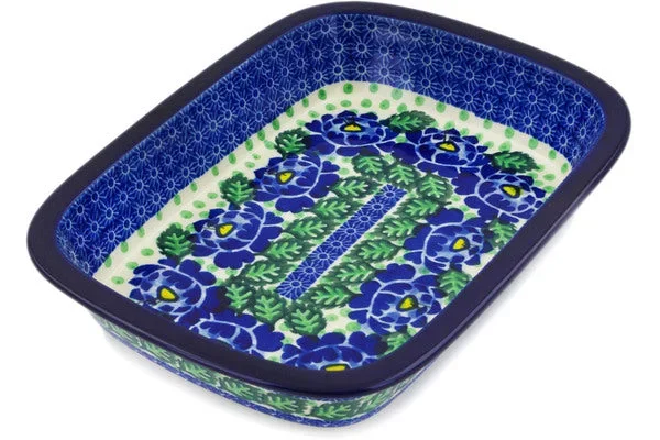 10-inch Rectangular Baker with Grip Lip – Blue Bliss