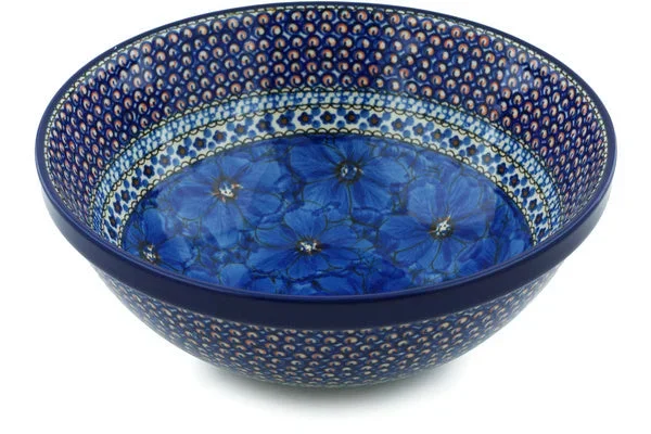 11″ Bowl – Cobalt Poppies