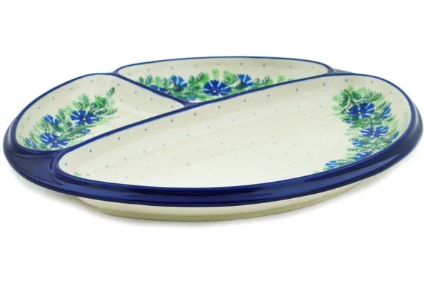 11″ Divided Dish – Blue Bell Wreath