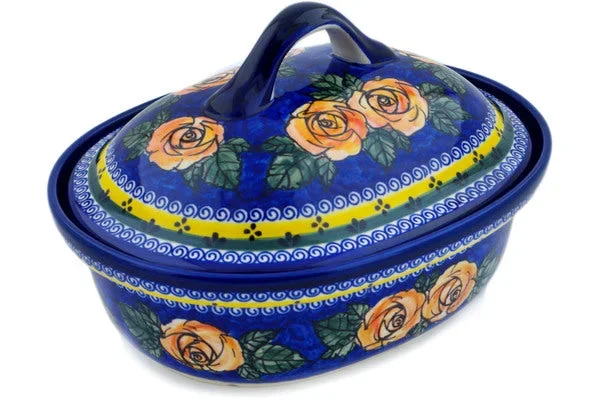 12″ Baker with Cover – Cabbage Roses