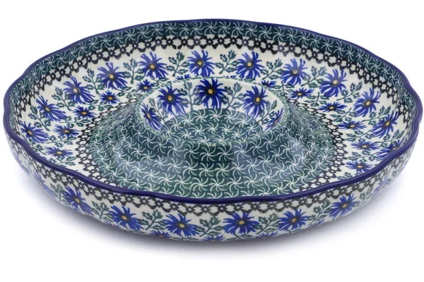 12″ Chip and Dip Platter – Blue Chicory