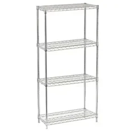 14″D x 36″L x 64″H Chrome Wire Shelving Kit, 4-Shelf, NSF Listed