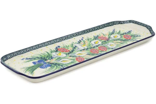 16″ Platter with Handles – Canna Lily Elegance