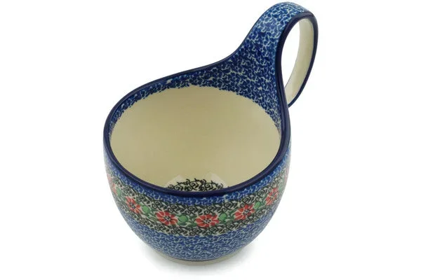 16 oz Bowl with Loop-Handle – Red Zinnia