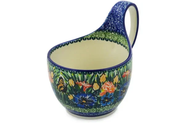 16 oz Bowl with Loop-Handle – Yellow Butterfly Pond