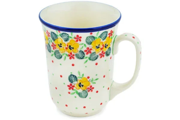 17 oz Bistro Mug – Golden Pansy Garden
