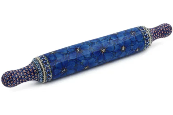 18″ Rolling Pin – Cobalt Poppies