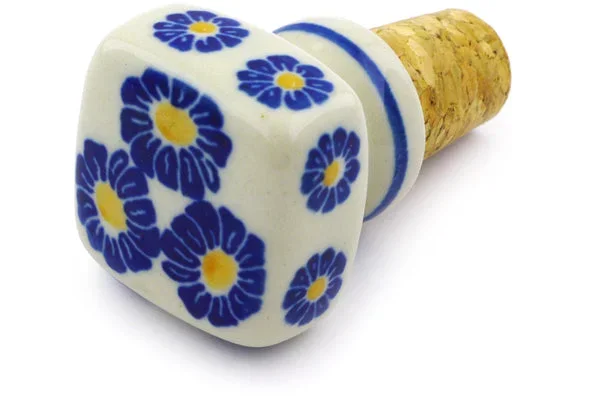 2″ Bottle Stopper – Blue Zinnia