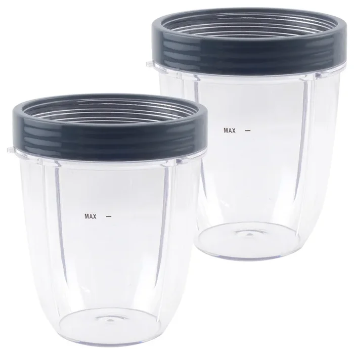 2 Pack 18 oz Short Cup Includes Lip Ring Replacement Parts Compatible with NutriBullet Pro 1000W Pro+ 1200W Blenders