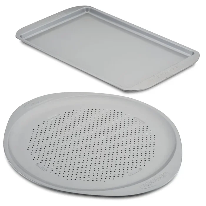 2-Piece Perforated Pizza Pan and Baking Sheet Set