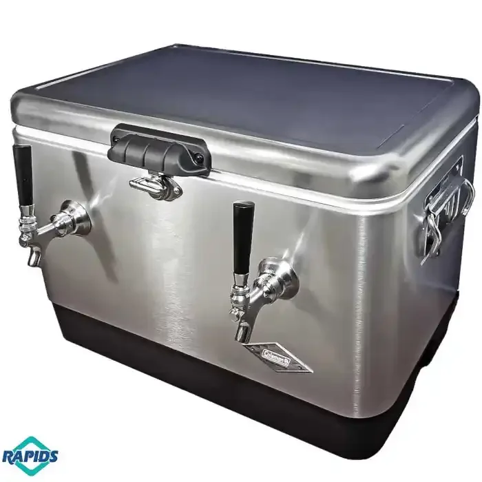 2 Tap SS Belted Jockey Box 70‘ Coils, 54 Qt Coil Cooler