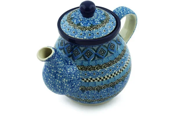 20 oz Tea or Coffee Pot – Blue Kaleidoscope