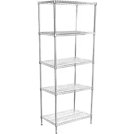 21″D x 36″L x 64″H Chrome Wire Shelving Kit, 4-Shelf, NSF Listed
