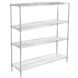 21″D x 60″L x 74″H Chrome Wire Shelving Kit, 4-Shelf, NSF Listed