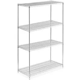 24″D x 42″L x 74″H Chrome Wire Shelving Kit, 4-Shelf, NSF Listed