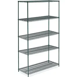 24″D x 54″L Green Epoxy Wire Shelving Kit, 5-Shelf, NSF Listed