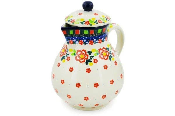 34 oz Pitcher with Lid – Floral Puzzles