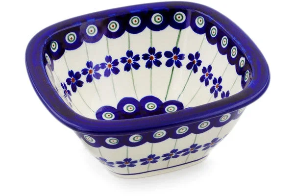 5″ Square Bowl – Flowering Peacock