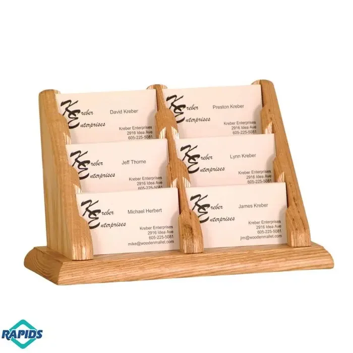 6 Pocket Business Card Holder BCC2-6LO Light Oak
