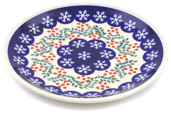 7″ Salad Plate – Snowflakes Tree