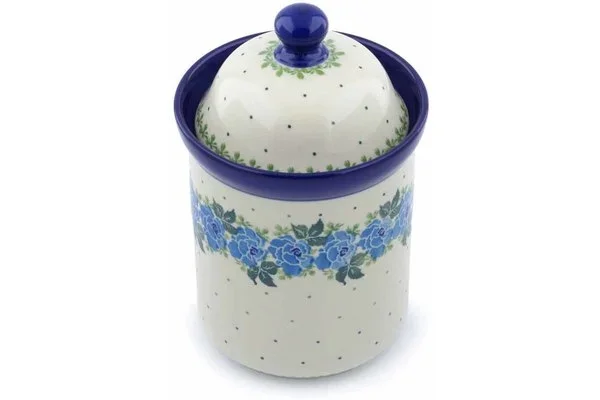 8″ Cookie Jar – Blue Rose