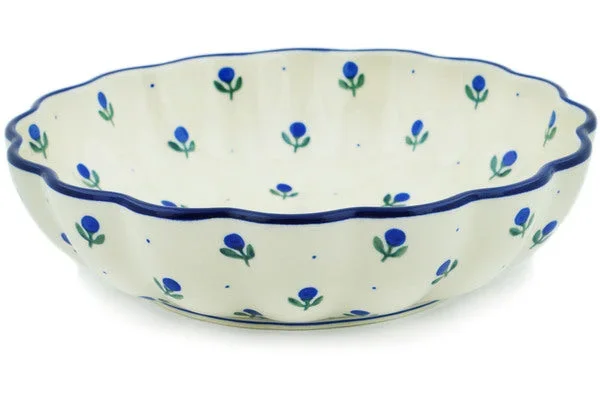 9″ Fluted Bowl – Blue Buds