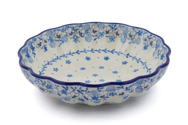 9″ Fluted Bowl – White Pansy