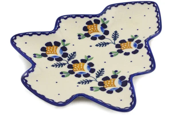 9″ Tray – Orange And Blue Flower