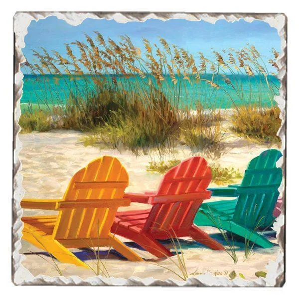 Absorbent Stone Coaster – Beach Chairs