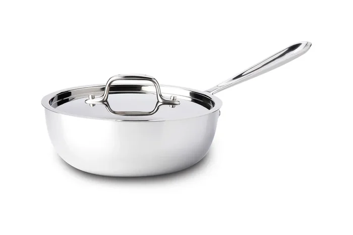 All-Clad d3 Stainless Steel 2 qt. Saucier with Lid