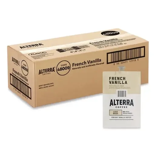 ALTERRA MDKMDRA183 Coffee Freshpack Pods, French Vanilla, Medium Roast, 0.23 Oz, 100/carton