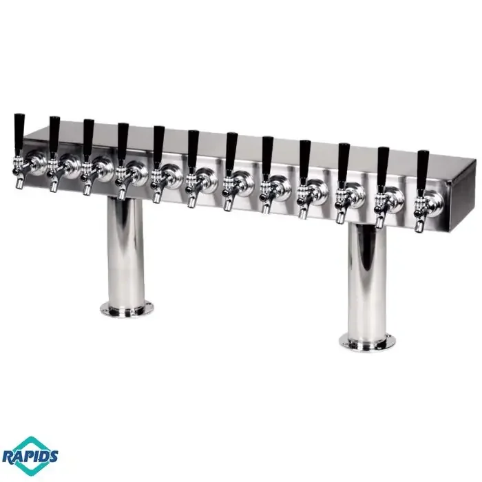 American Beverage 12 Faucet Beer Tower 3″ Column, Stainless Steel, Glycol Ready