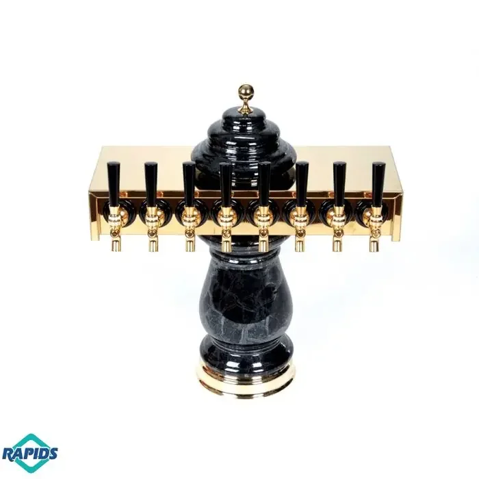 American Beverage 8 Faucet Ceramic Beer T-Tower Air-Cooled
