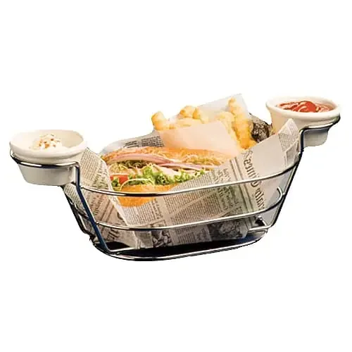 American Metalcraft BSKC69 Chrome 9″ x 6″ Oval Basket