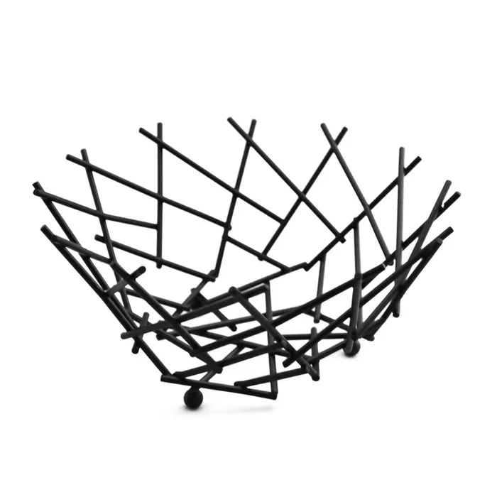 American Metalcraft FRUB12 Black 8″ Round Thatch Basket