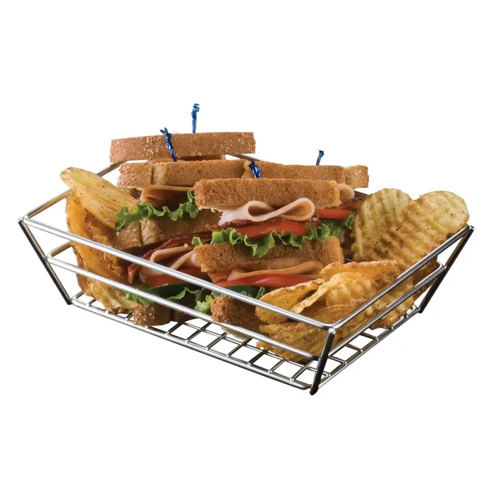 American Metalcraft RMB59C 9″ x 6″ Small Grid Chrome Basket