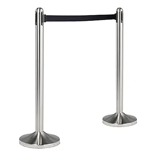 American Metalcraft RSRTBK Stainless Steel Retractable Post And Base