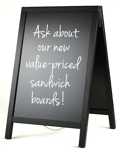 American Metalcraft SBSBL120 Securit Black 49.25″H Sandwich Board