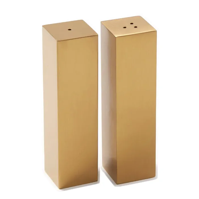 American Metalcraft SPDG33 Satin Gold S/S 3 Oz. Salt/Pepper Shaker Set