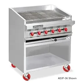 American Range ADJF-36-LP 36″ Liquid Propane Steel Radiant Floor Model Charbroiler – 120,000 BTU