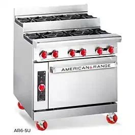 American Range AR-6-SU-NG 36″ Step-Up 6 Burner Range with Standard Oven – Natural Gas 277,000 BTU